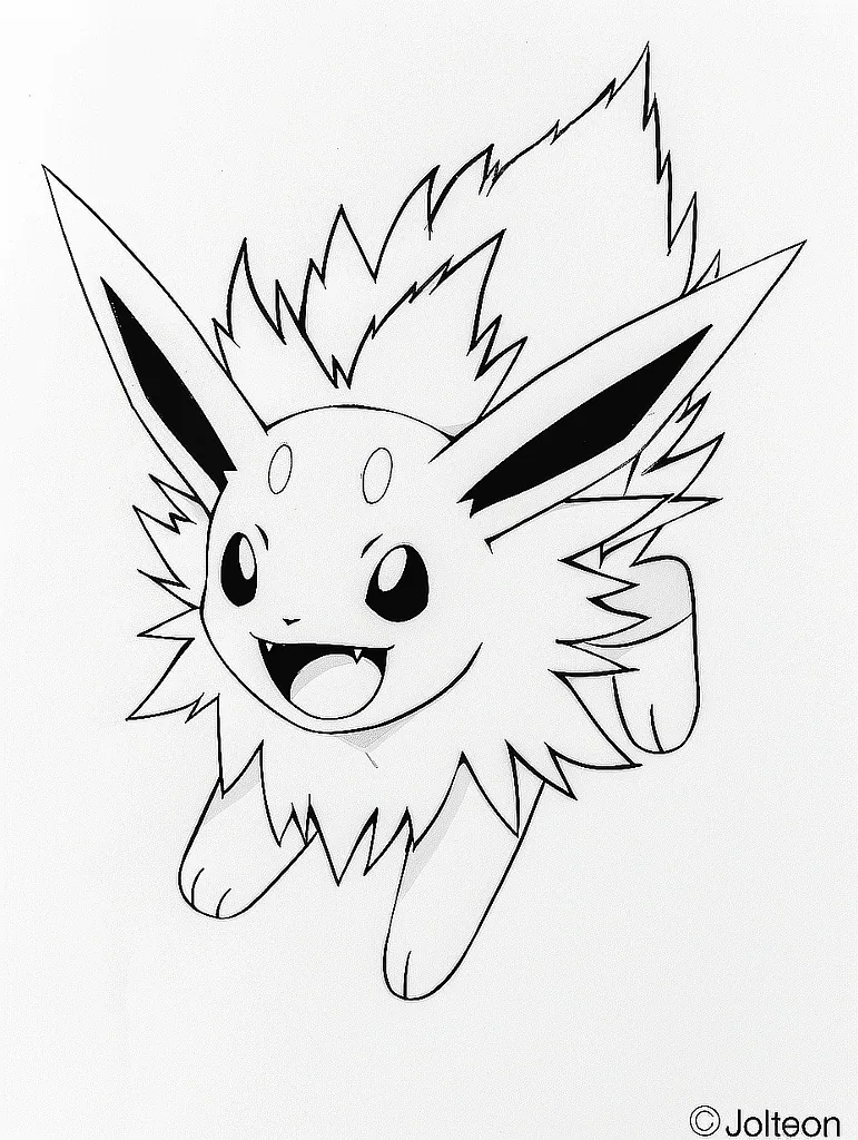 Playful Jolteon Coloring Page