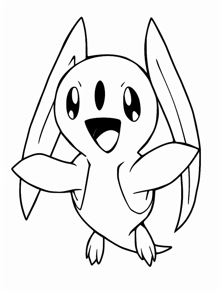 Joyful Pecharunt Pokemon Coloring Page 3