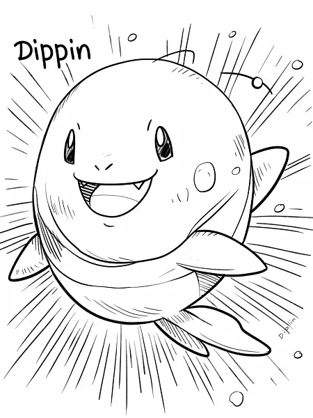 Joyful Dipplin Pokemon Coloring Page - 3