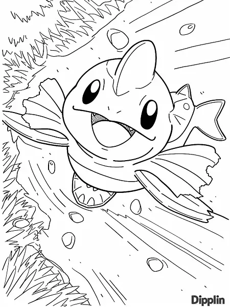 Joyful Dipplin Pokemon Coloring Page - 1