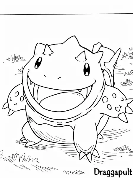 Playful Dragapult Coloring Page - 3