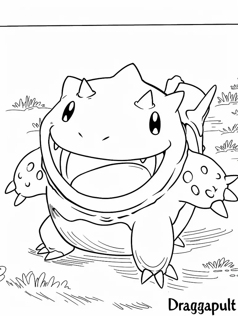 Playful Dragapult Coloring Page 4