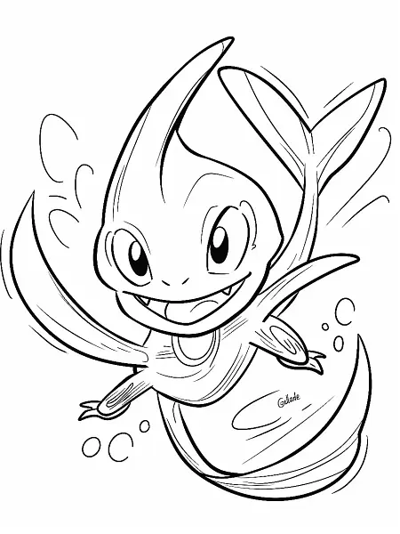 Playful Gallade Pokemon Coloring Page - 0