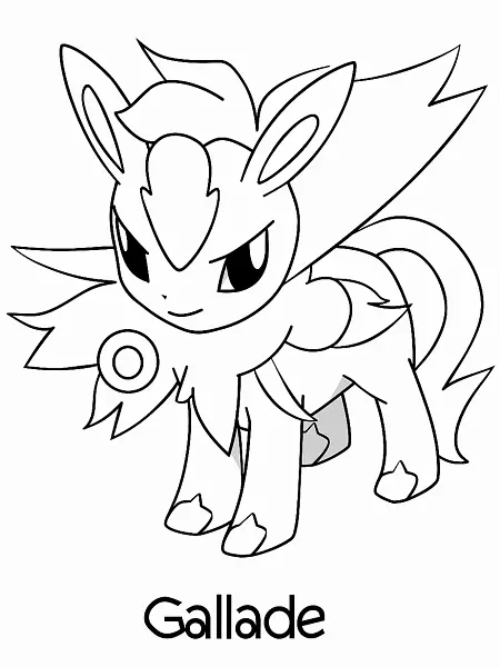 Playful Gallade Pokemon Coloring Page - 1