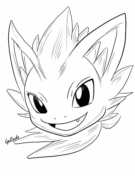 Playful Gallade Pokemon Coloring Page - 3