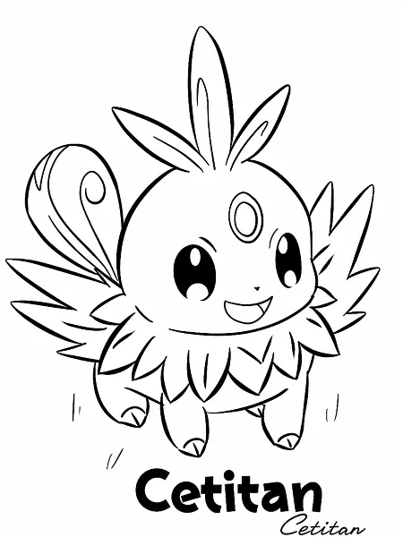 Cheerful Cetitan Pokemon Coloring Page - 1