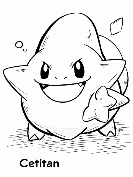 Cheerful Cetitan Pokemon Coloring Page - 2