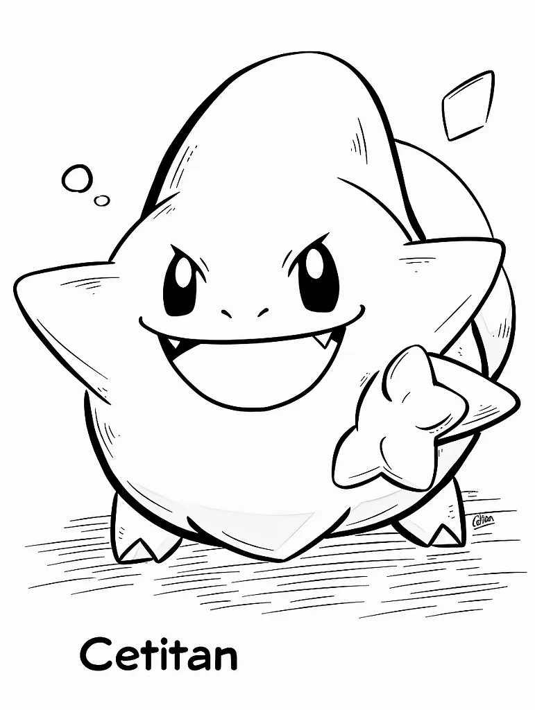 Cheerful Cetitan Pokemon Coloring Page 3