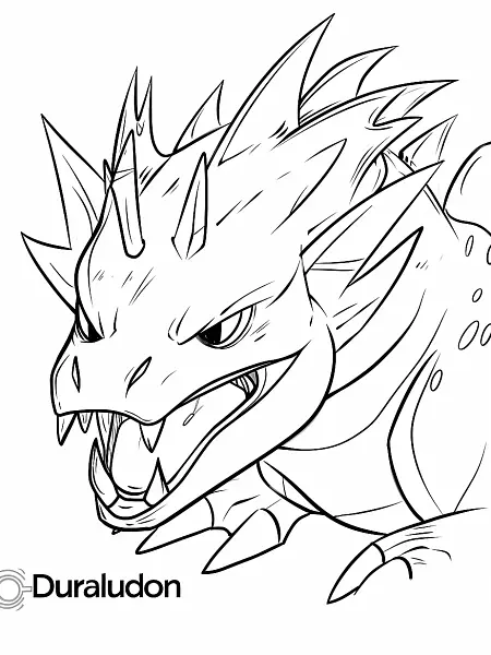 Fierce Duraludon Pokemon Coloring Page - 2