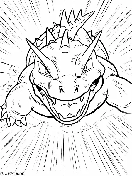 Fierce Duraludon Pokemon Coloring Page - 1