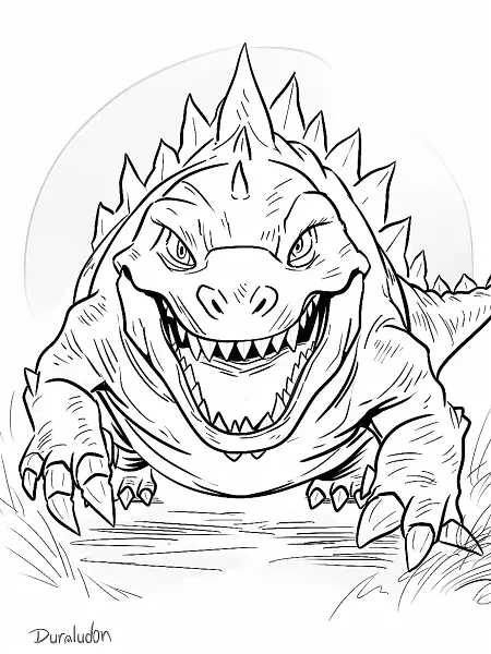 Fierce Duraludon Pokemon Coloring Page - 0