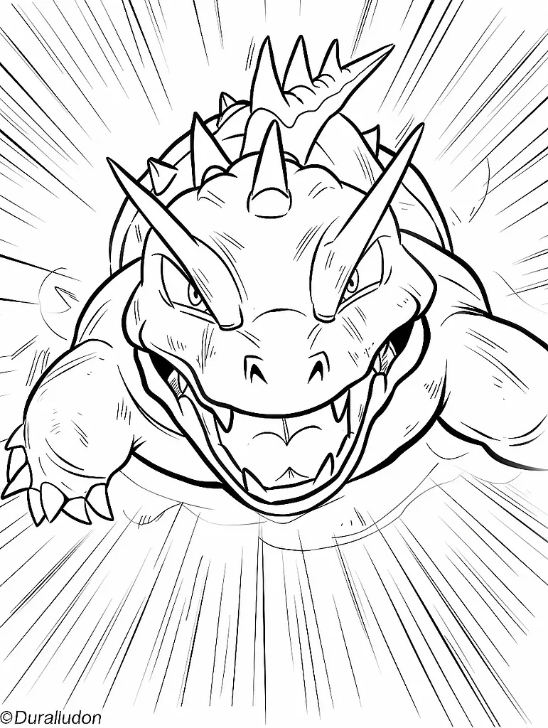 Fierce Duraludon Pokemon Coloring Page 2