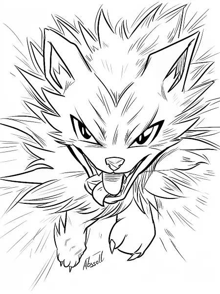 Fierce Absol Pokemon Coloring Page - 1