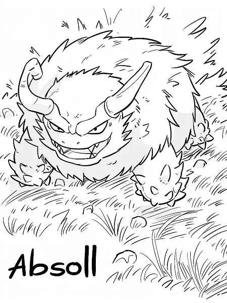 Fierce Absol Pokemon Coloring Page - 0