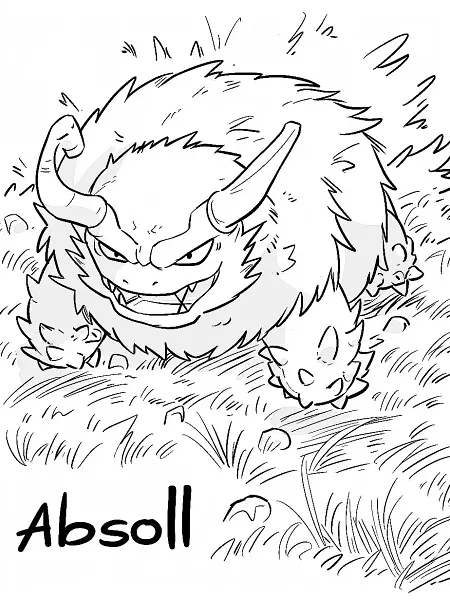 Fierce Absol Pokemon Coloring Page