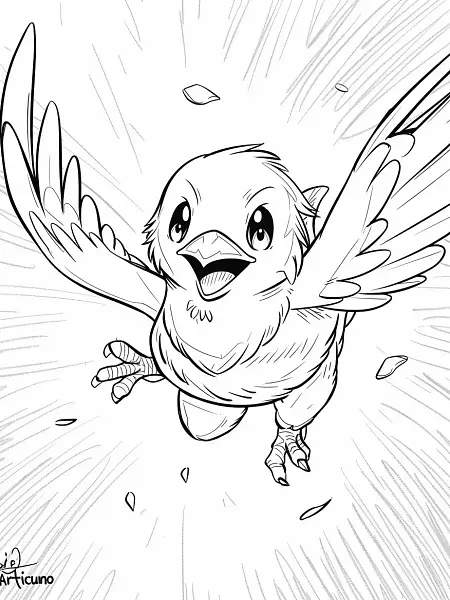 Playful Articuno Coloring Page - 3