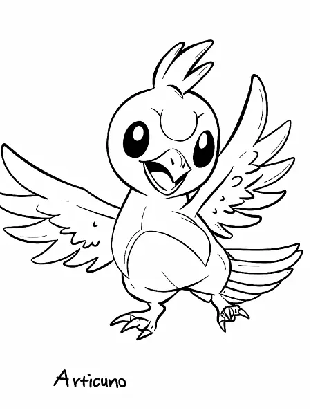 Playful Articuno Coloring Page - 1