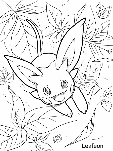 Playful Leafeon Coloring Page - 2