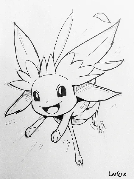 Playful Leafeon Coloring Page - 0