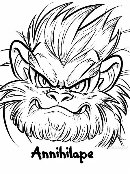 Fierce Annihilape Pokemon Coloring Page - 0