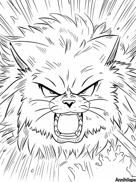 Fierce Annihilape Pokemon Coloring Page - 3