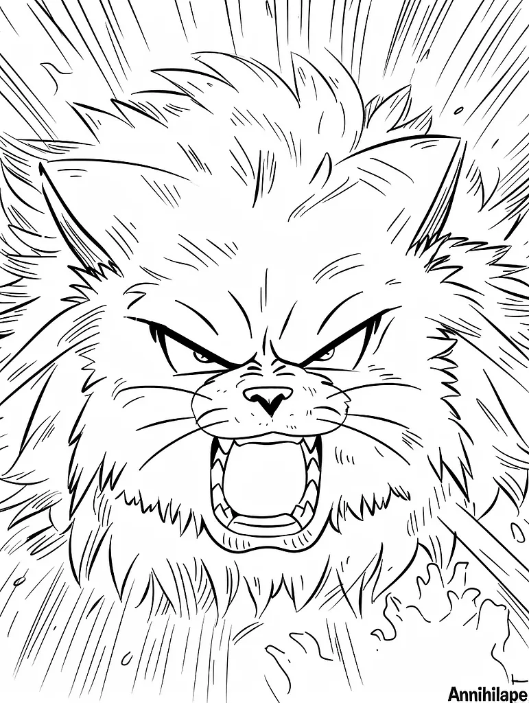 Fierce Annihilape Pokemon Coloring Page 4