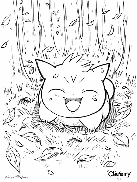 Joyful Clefairy in a Magical Forest - 2