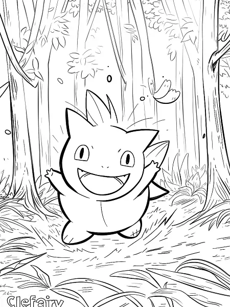 Joyful Clefairy in a Magical Forest - 1