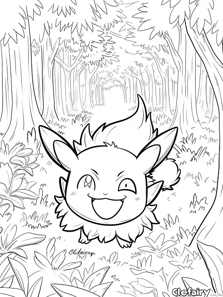 Joyful Clefairy in a Magical Forest - 3