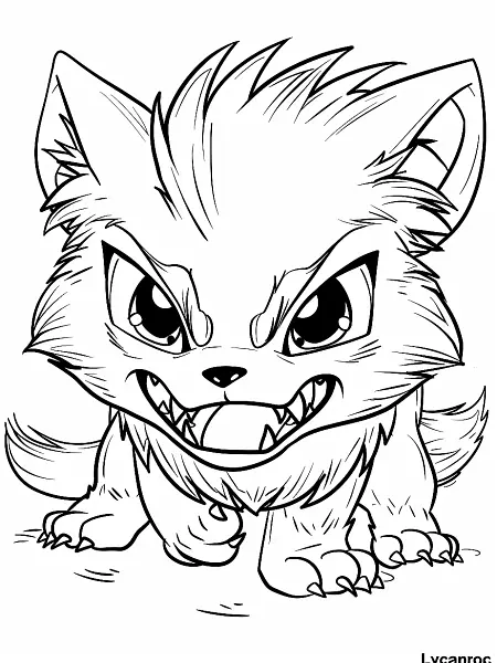 Fierce Lycanroc Coloring Page - 1