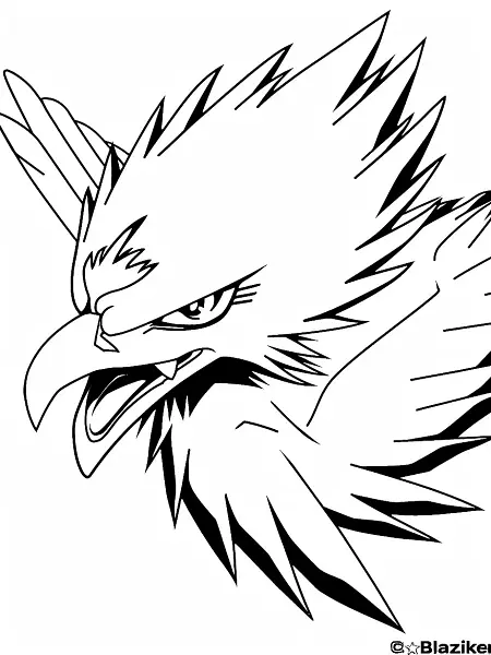 Fierce Blaziken Coloring Page - 2