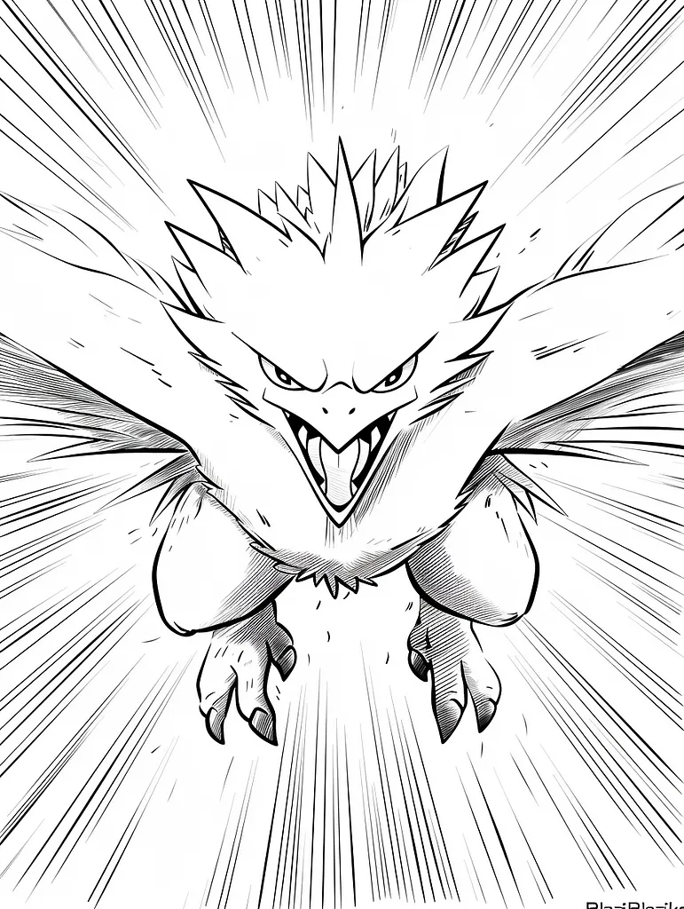 Fierce Blaziken Coloring Page 4