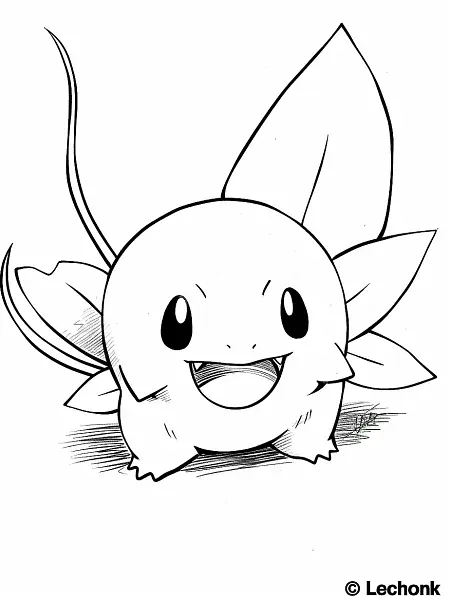 Playful Lechonk Pokemon Coloring Page - 2