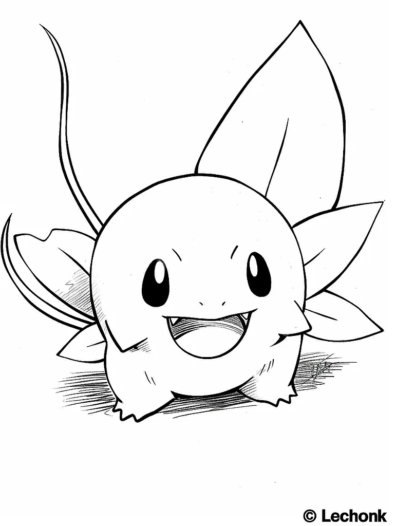 Playful Lechonk Pokemon Coloring Page 3