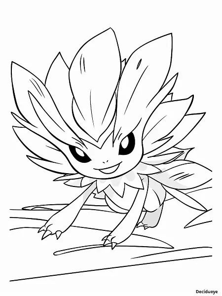 Determined Decidueye: A Charming Coloring Page - 2