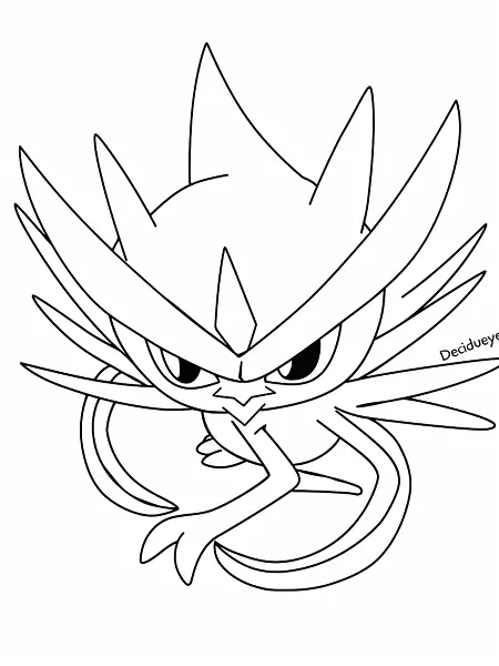 Determined Decidueye: A Charming Coloring Page - 3