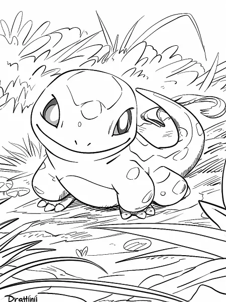 Playful Dratini Coloring Page - 0