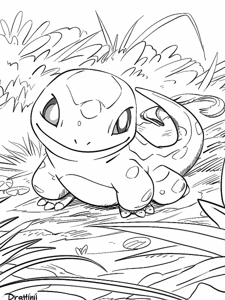 Playful Dratini Coloring Page