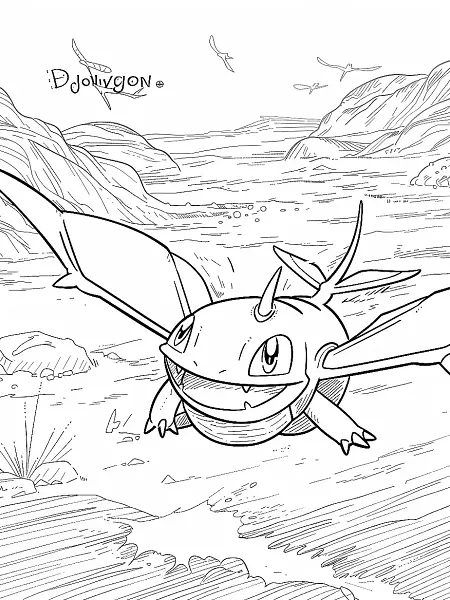 Cheerful Flygon in a Desert - 0