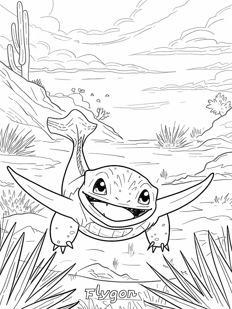 Cheerful Flygon in a Desert 3