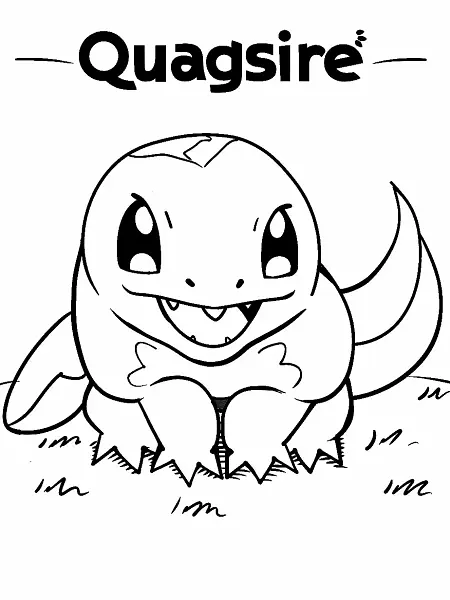 Cheerful Quagsire Coloring Page - 0