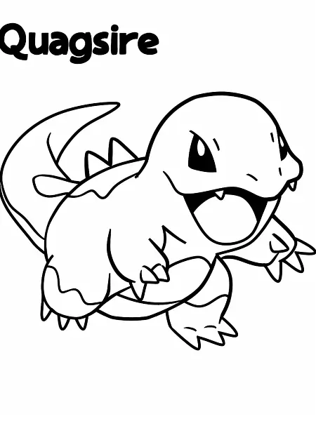 Cheerful Quagsire Coloring Page - 3