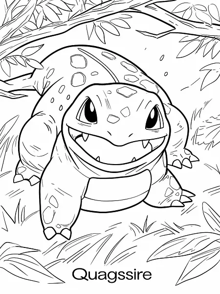 Cheerful Quagsire Coloring Page - 2