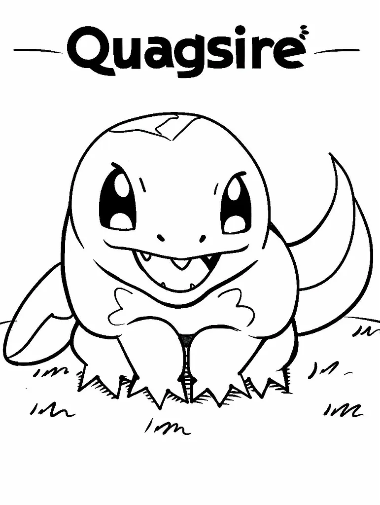 Cheerful Quagsire Coloring Page | Pokemon Coloring Pages