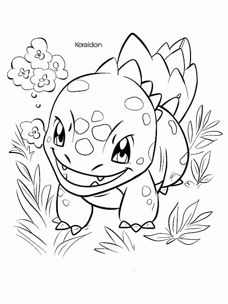 Playful Koraidon Pokemon Coloring Page - 0