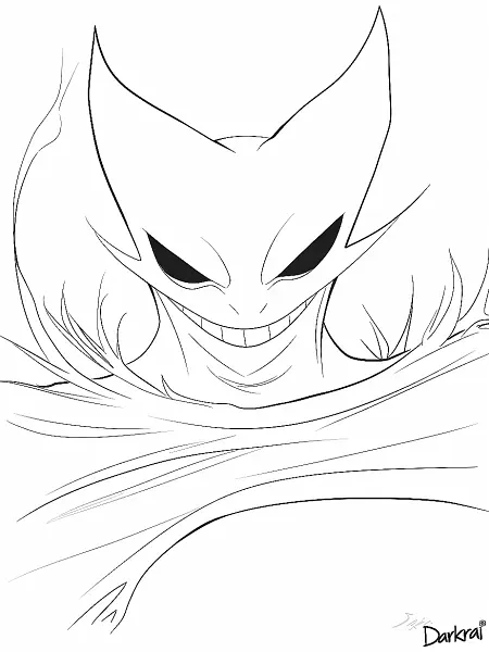 Mysterious Darkrai Pokemon Coloring Page - 0