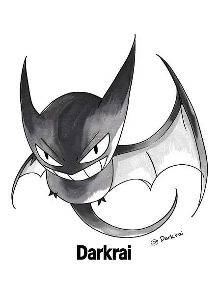 Mysterious Darkrai Pokemon Coloring Page - 3