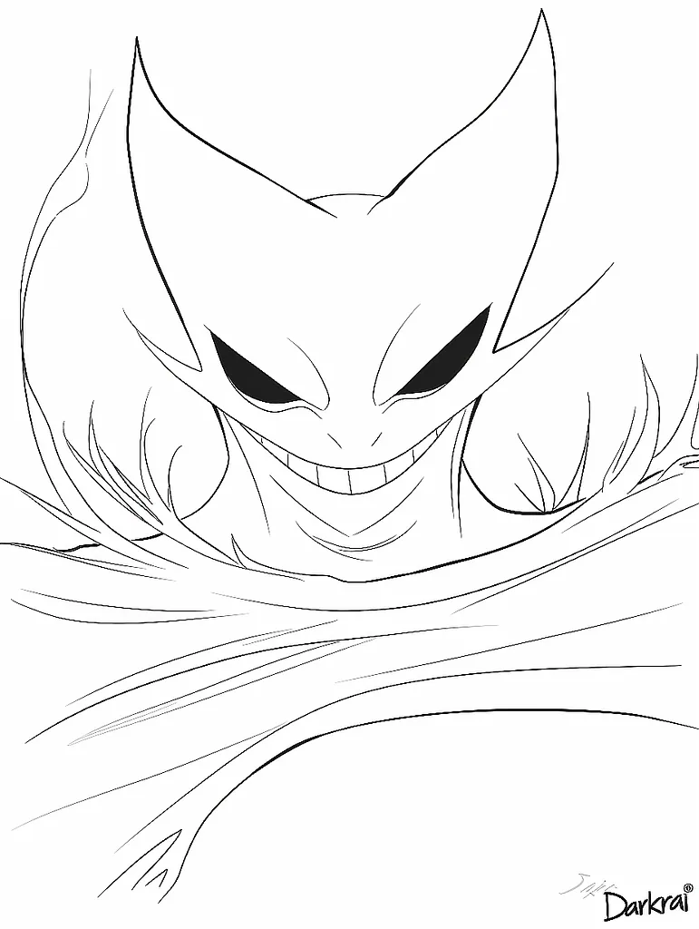 Mysterious Darkrai Pokemon Coloring Page