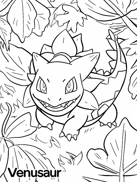 Cheerful Venusaur Coloring Page - 0