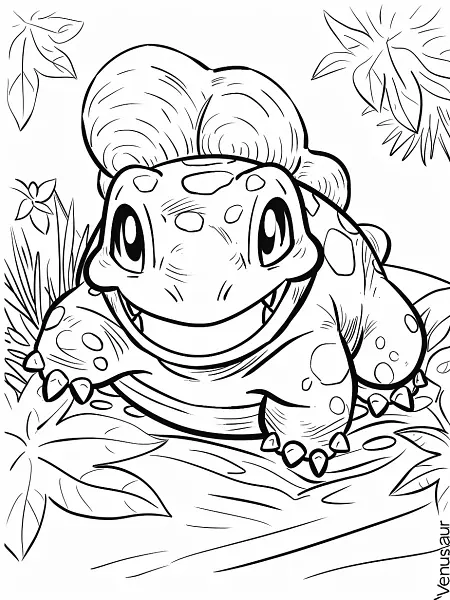 Cheerful Venusaur Coloring Page - 3